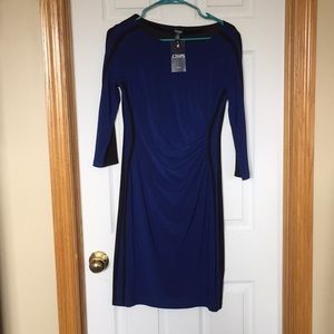 Chaps blue and black dress. Size Medium